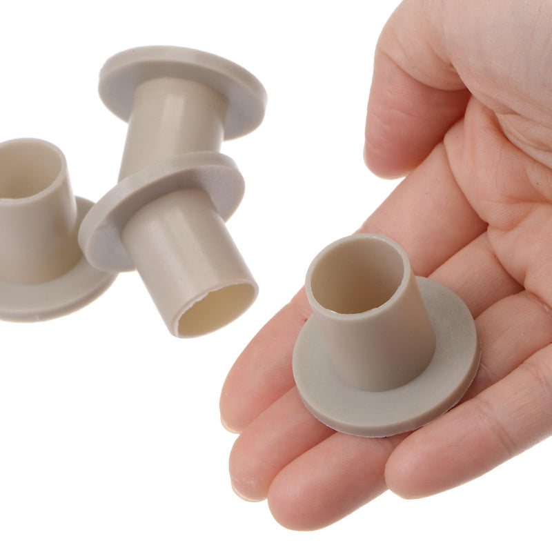 4pcs Nylon Flanged Sleeve Bearings [16mm Bore x 18mm OD x 23mm Length] Nylon Plastic Bushings for Shaft, Grey 16mm x 18mm x 23mm 4