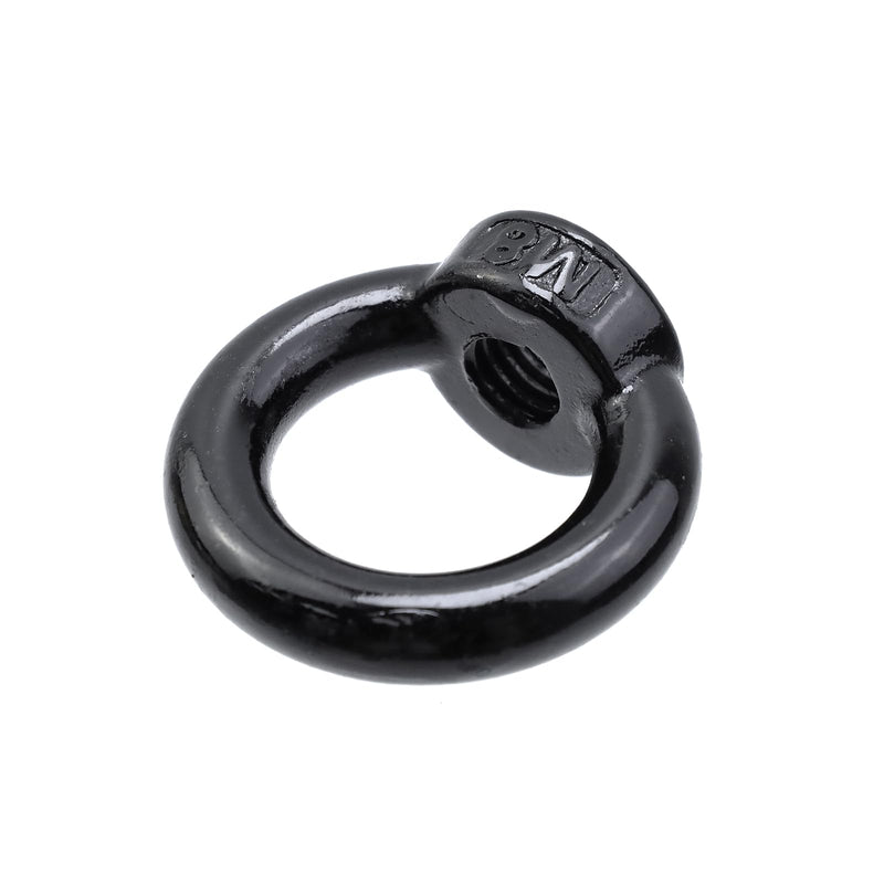 Lifting Eye Nut Stainless Steel 304,6PCS 5/16" UNC(M8) Heavy Duty Marine Grade, Hardware Ring Shaped Eye Bolt-Black M8