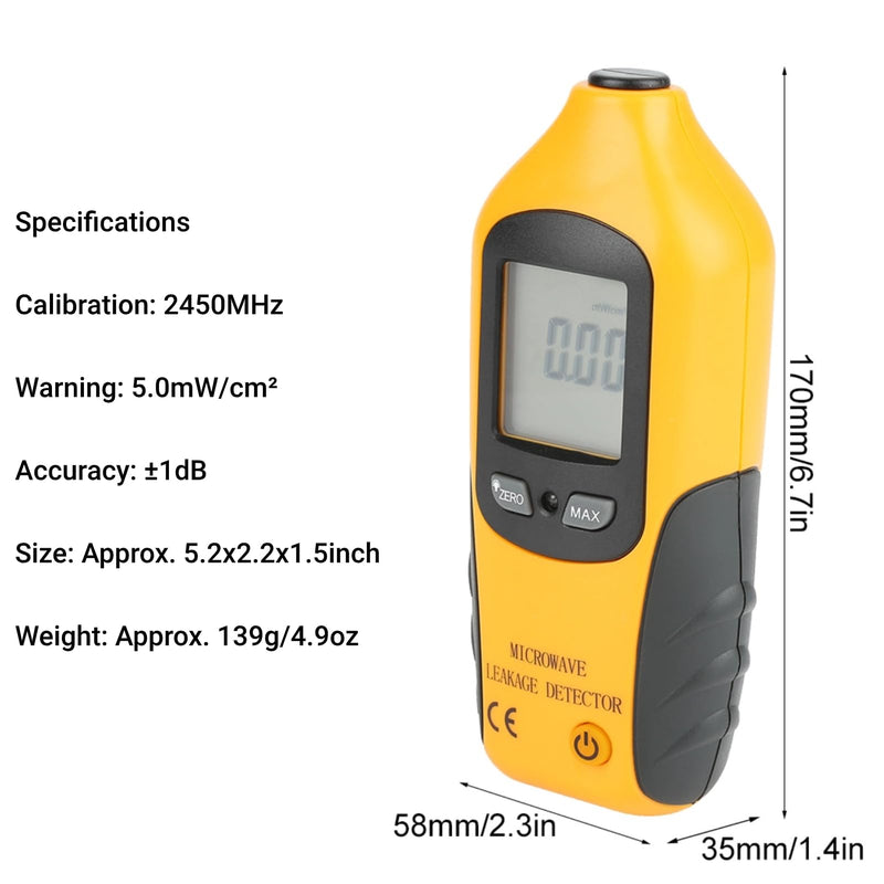 Microwave Leakage Detector, HT-M2 Digital LCD Display Radiation Detector, High Sensitivity Microwave Leak Detector with Backlight for Home Microwave Testing