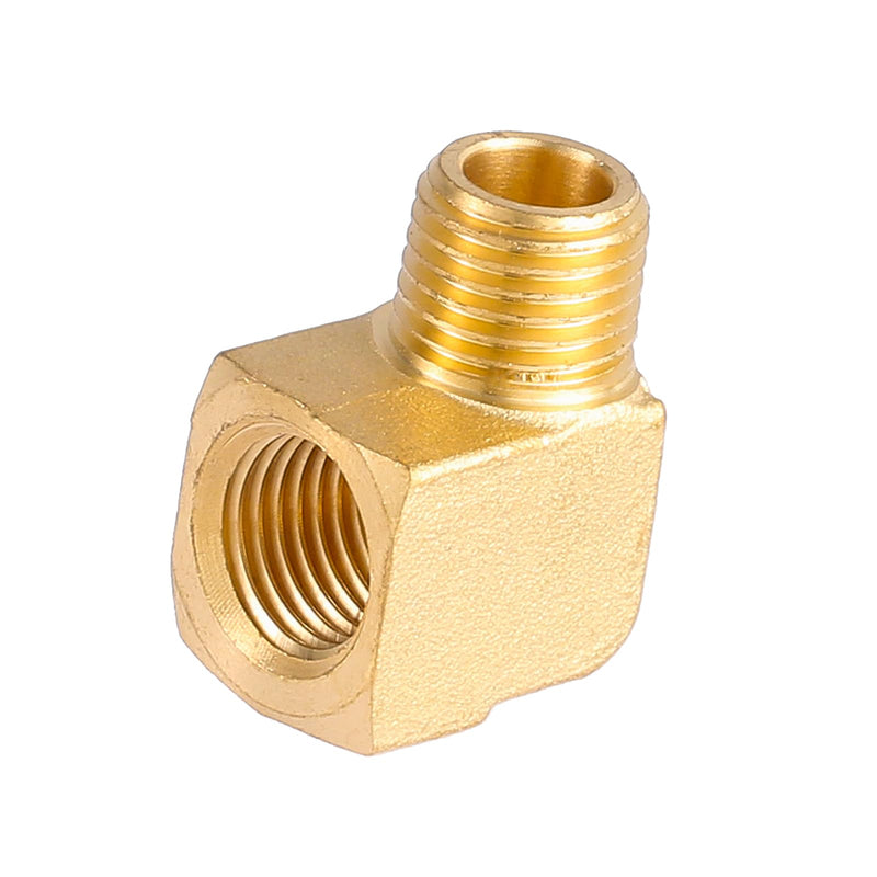 2 Pack Brass Fitting,1/4" NPT Male Pipe to 1/4" NPT Female Pipe, 90 Degree Barstock Street Elbow 2 Pack 1/4 npt elbow
