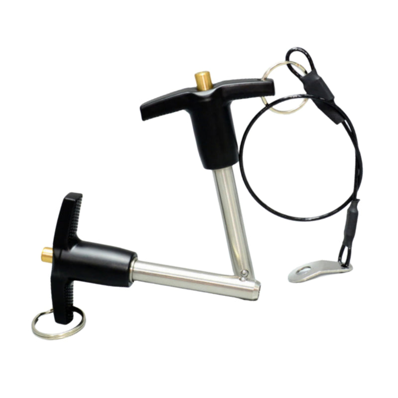 T Handle Lock Pins Stainless Steel 304 Push-Button Quick Release Pin, Pin Dia 3/8in(9.5MM). Clamping Length 54.8mm(2.16in) with Lanyard Cable (2) 2