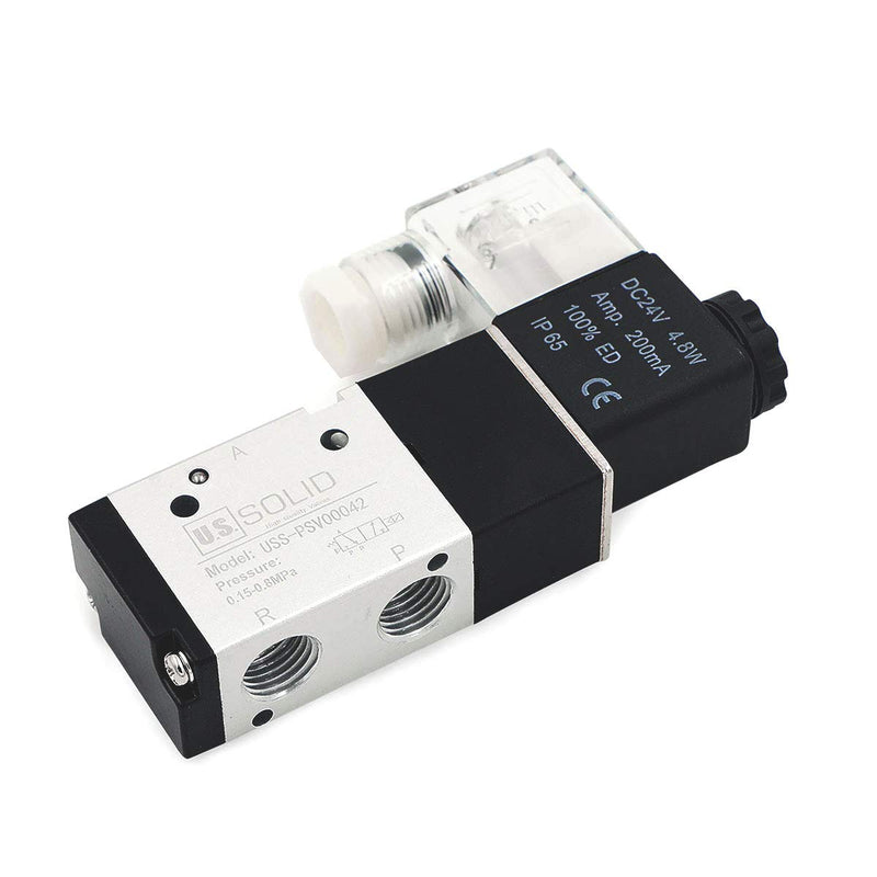 U.S. Solid 1/4inches NPT Pneumatic Electric Solenoid Valve 3 Way 2 Position DC 24V