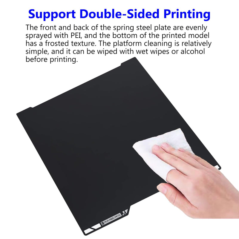 for H2C/A2L Cold Build Plate No Heating No Glue Double Sided PEI Textured Cool Printing Bed Sheet 335x346.5mm 3D Printer Flexible Removable Spring Steel Heated Platform Mat for Bambu Lab H2C For H2C