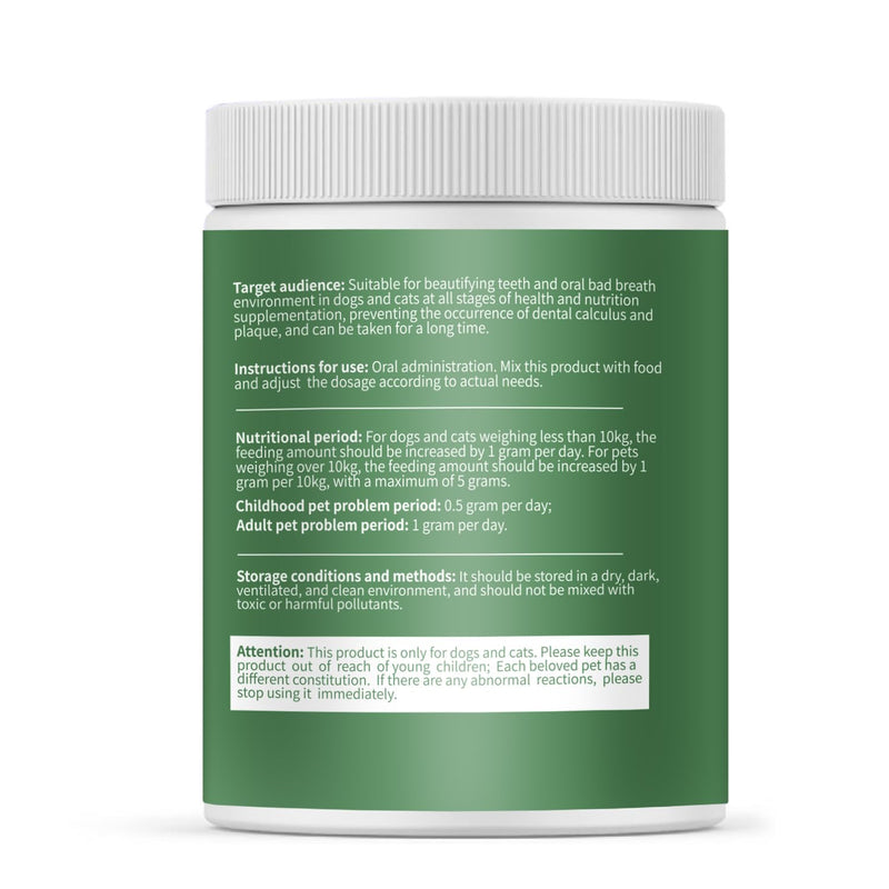 Pet Teeth Cleaning Powder, 6 oz, Dog Dental Care for Dogs & Cats Tooth Cleaning, Tartar Cleaning and Removal, Fighting Bad Breath, Oral Care, Breath Freshener
