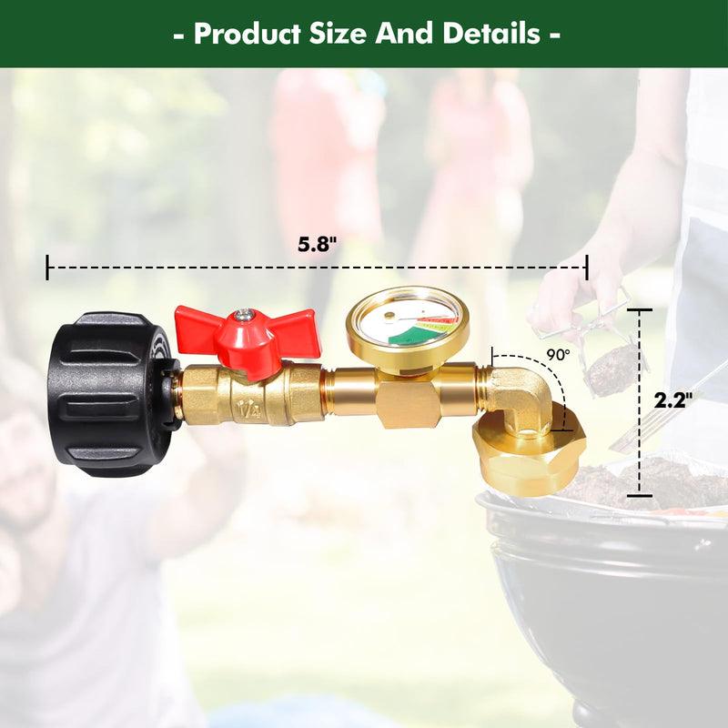 Propane Refill Adapter for 1lb. Tanks, Propane Refill Adapter for Refillable Propane Cylinder 1 lb, Propane Adapter 20lb to 1lb Converter, 90 Degree Elbow Design