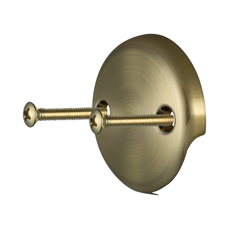 Universal Bathtub Overflow Drain Face Plate 2 Hole Tub Overflow Drain Plate Matching Screws(Brushed Brass) Brushed Brass