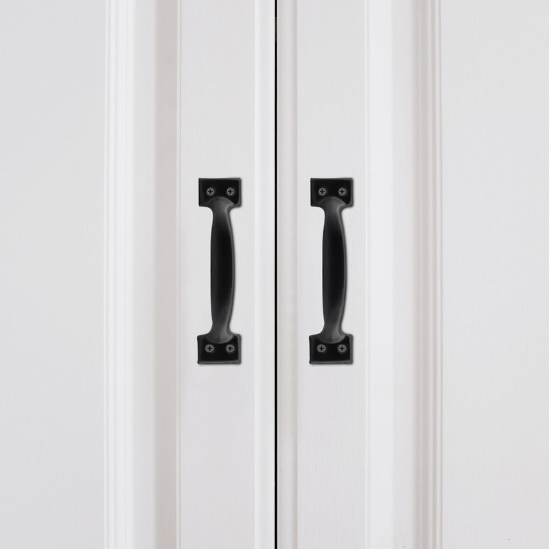 20 Pack Black Metal Gate Handles, 5.4 Inch Door Pull Handle Shed Door Handle with Screws, Screen Door Handle Fence Gate Handles for Outdoor Fences Wooden Doors