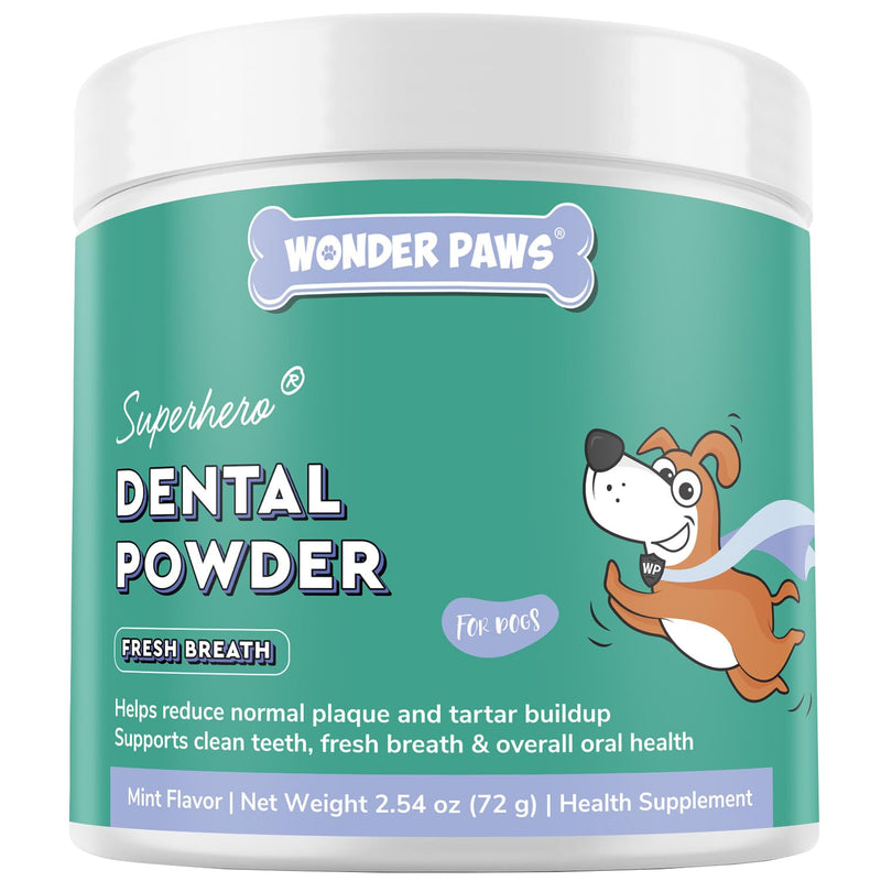 Premium Dog Dental Powder – Advanced Dog Teeth Cleaning Powder For Plaque & Tartar Removal– Dental Powder For Dogs With Kelp, Enzymes & Herbs – Breath Freshener For Plaque, Tartar & Oral Health–2.54oz