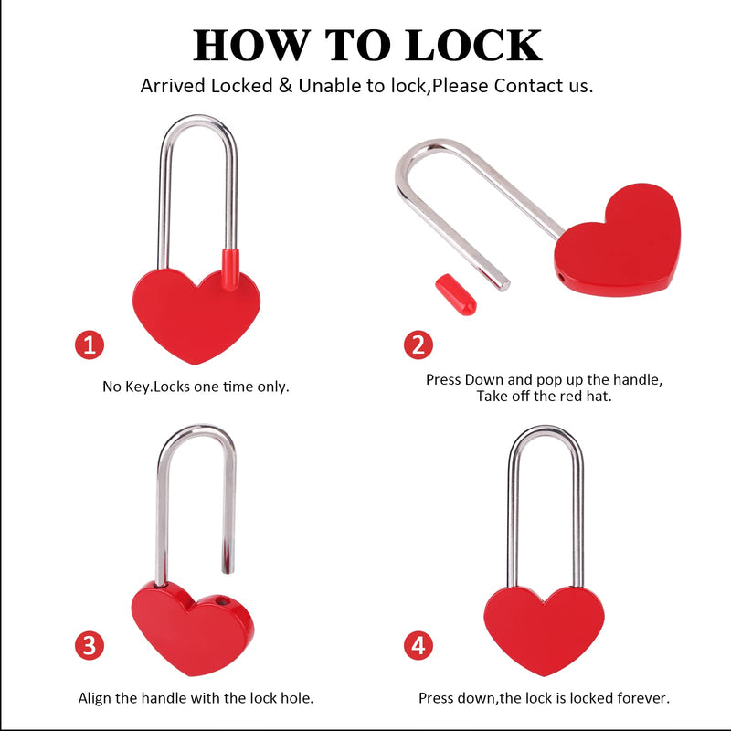 3.5" 50mm Love Lock Heart Padlock,Red Single Heart Wish Lock for Lovers Wedding,Valentines,Anniversary,Travel, Valentines Day, Bridge(NO Key) Red 1PC