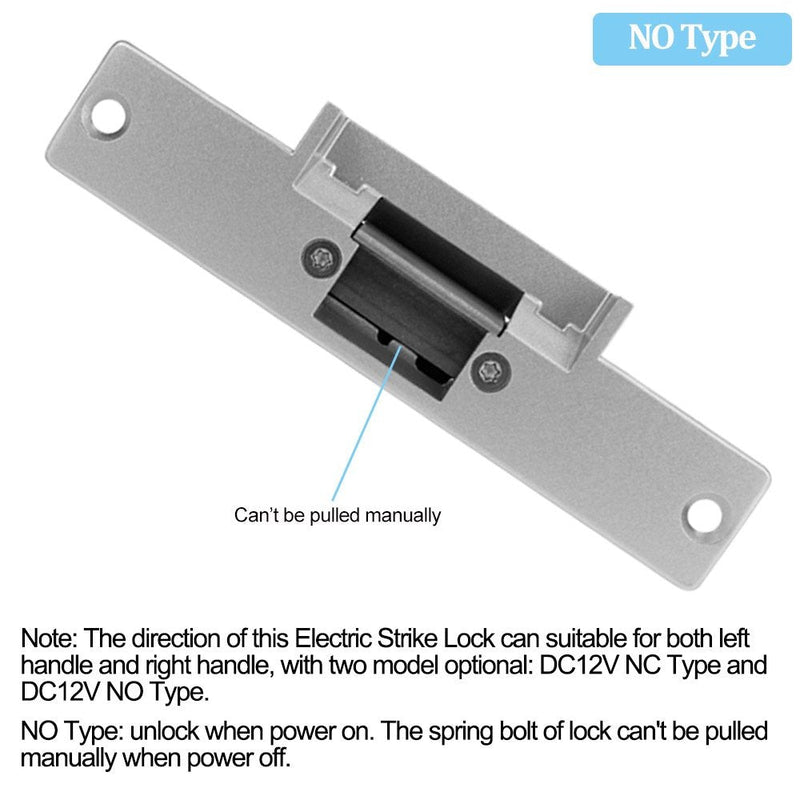 LIBO Electric Strike Lock Electronic Mortise NC/NO Mode Lock a Part Fail Safe/Fail Secure for Access Control Wooden Metal Door (Fail-Secure) Fail-secure