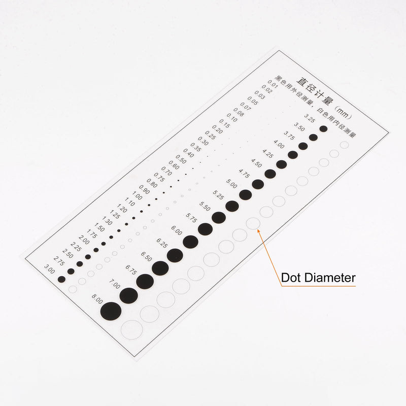 HARFINGTON High Precision SEC Size Estimation Chart Transparency Flaw Detection Film Ruler for Diameter Defects Measuring