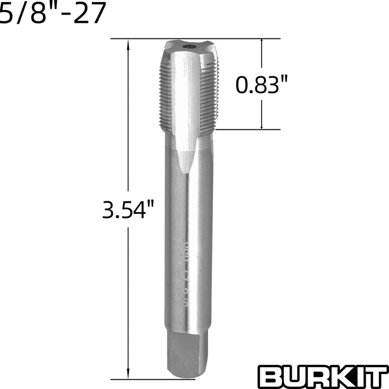 Burkit 5/8"-27 UNS Tap and Die Set Right Hand, 5/8 x 27 UNS Machine Thread Tap and Round Die