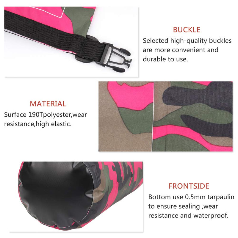 Waterproof Dry Bag 2L/5L/10L/15L/20L/30L, Roll Top Sack Keeps Gear Dry for Kayaking, Rafting, Boating, Swimming, Camping, Hiking, Beach, Fishing with Free Waterproof Phone Case (Rose red, 20L)