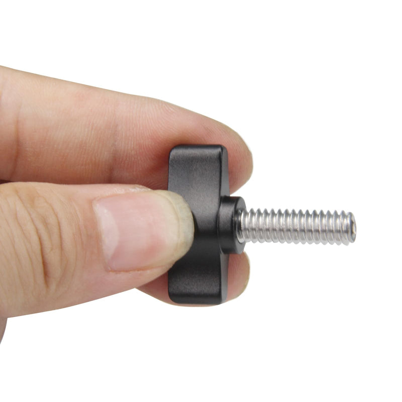 4pcs 1/4"-20 x 3/4" Thumb Screw Stainless Steel Standard/Coarse Thread Black Aluminum Knob 1/4"-20 x 3/4"