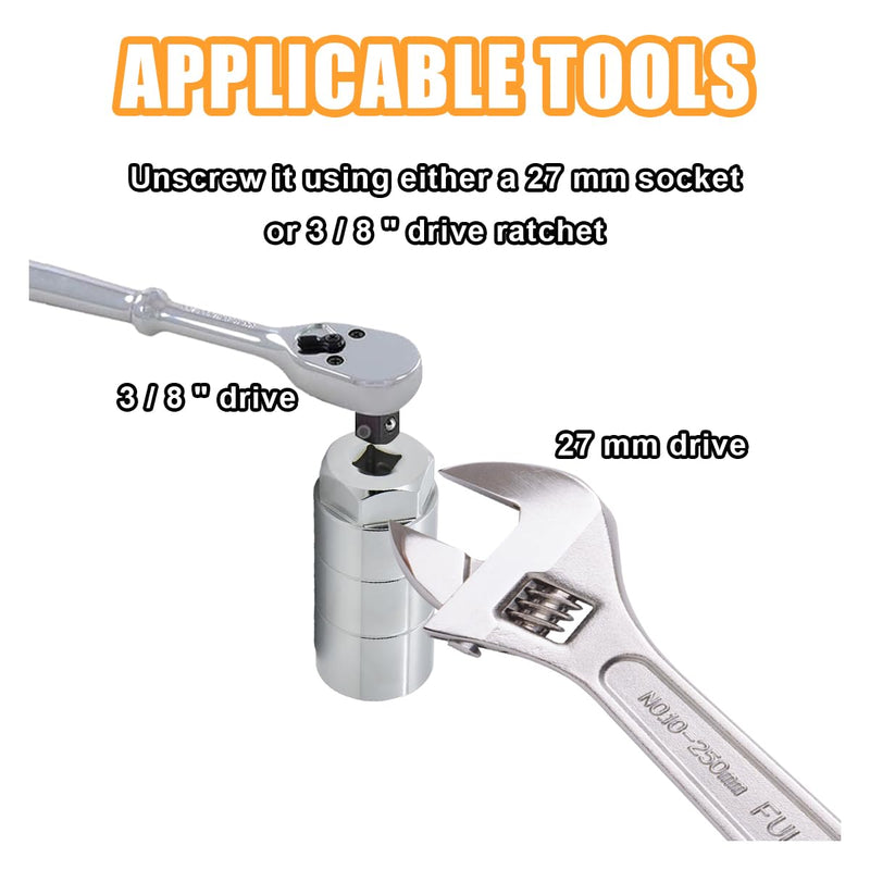 Oil Pressure Switch Socket, 1 1/16" Socket Switch Fits 3/8" Drive or 1 1/8" Hex Wrench, Accepts Oil Pressure Sending Units Up to 2 5/8'' Long, Suitable for Most Car Models (Silver) Silver