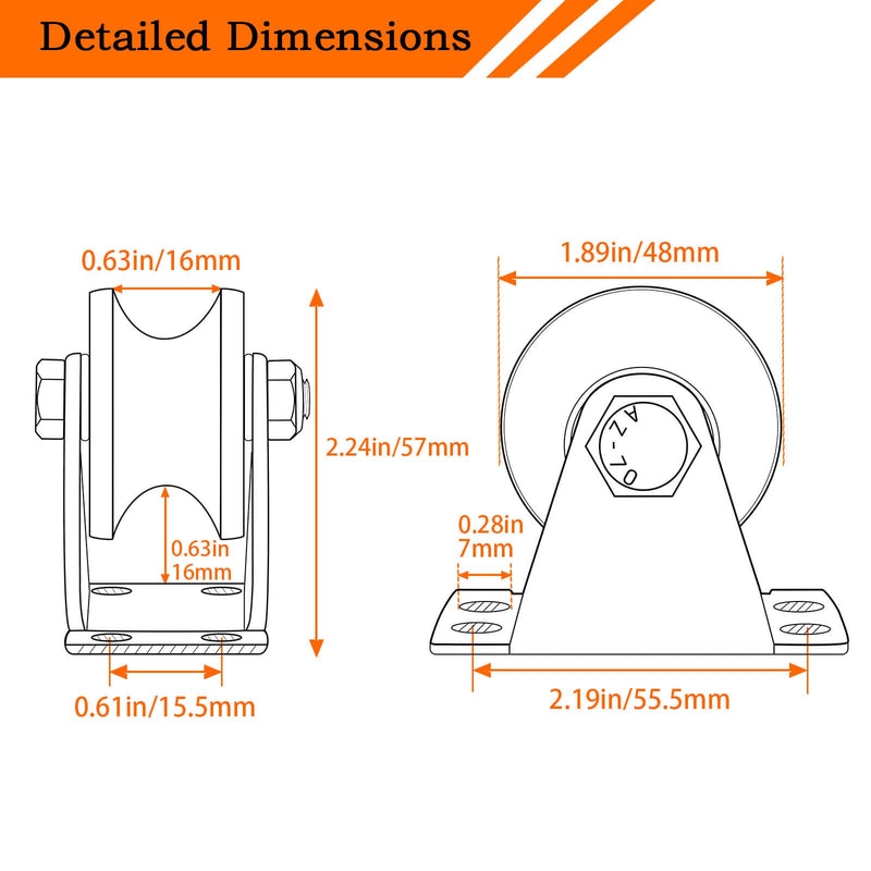 Cable Pulley Wheel Stainless Steel, Duplex Bearings, Rope Pulley for Pulley System, Gym Equipment, Sliding Gate, 1 Pack 48mm_1 PCS