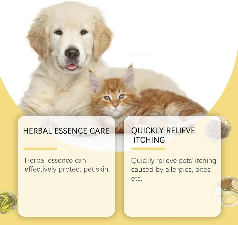 Pet Skin Treatment Spray for Dogs and Cats- Nature Soothing Solution for Itchy Skin, Reduces Scratching- 2Pcs