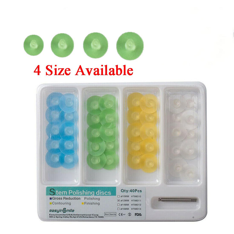 Dental Composite Finishing Polishing Disc, Stem Universal Kit (40pcs) (8MM) 8MM
