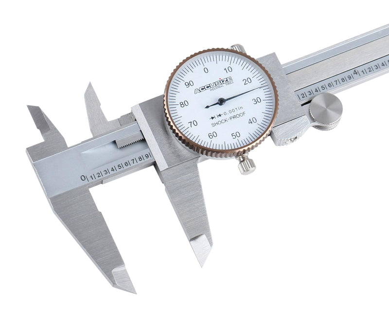 Accusize Industrial Tools 0-6 inch by 0.001 inch Precision Dial Caliper, Stainless Steel, in Fitted Box, P920-S216 1