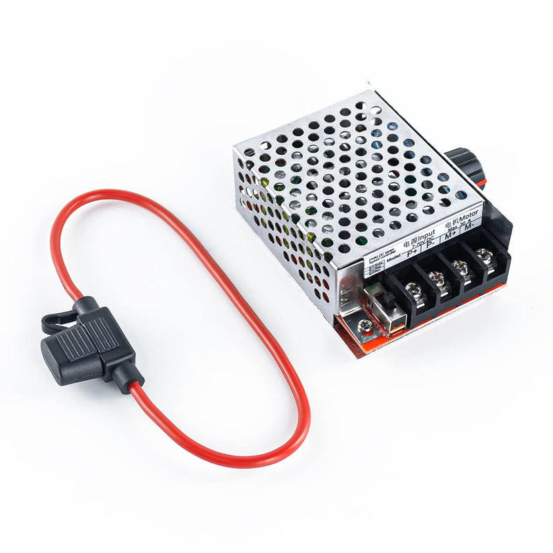 PWM Motor Speed Controller DC 7-70V 30A 12V 24V 36V 48V with 30 Amp Fuse