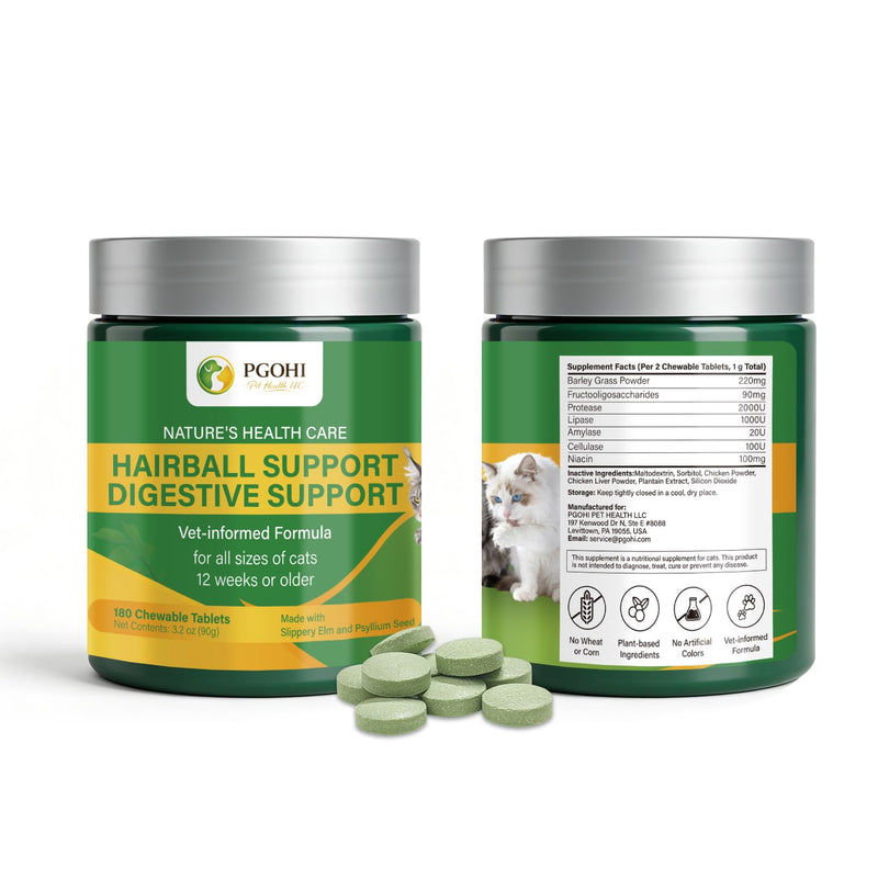 Hairball Relief Chews Tablets for Cats & Dogs Hairball
