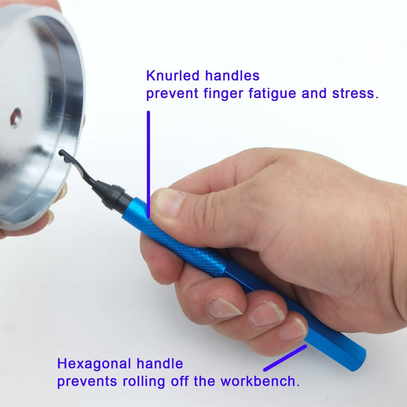 Deburring Tools Kit,Swivel Head Deburring Tool,Removing Burr for Metal Aluminum, Copper, Brass,PVC,Resin and Plastic Pipes,Tubes,with Extra 10 HSS Blades DeburringTool_10blades