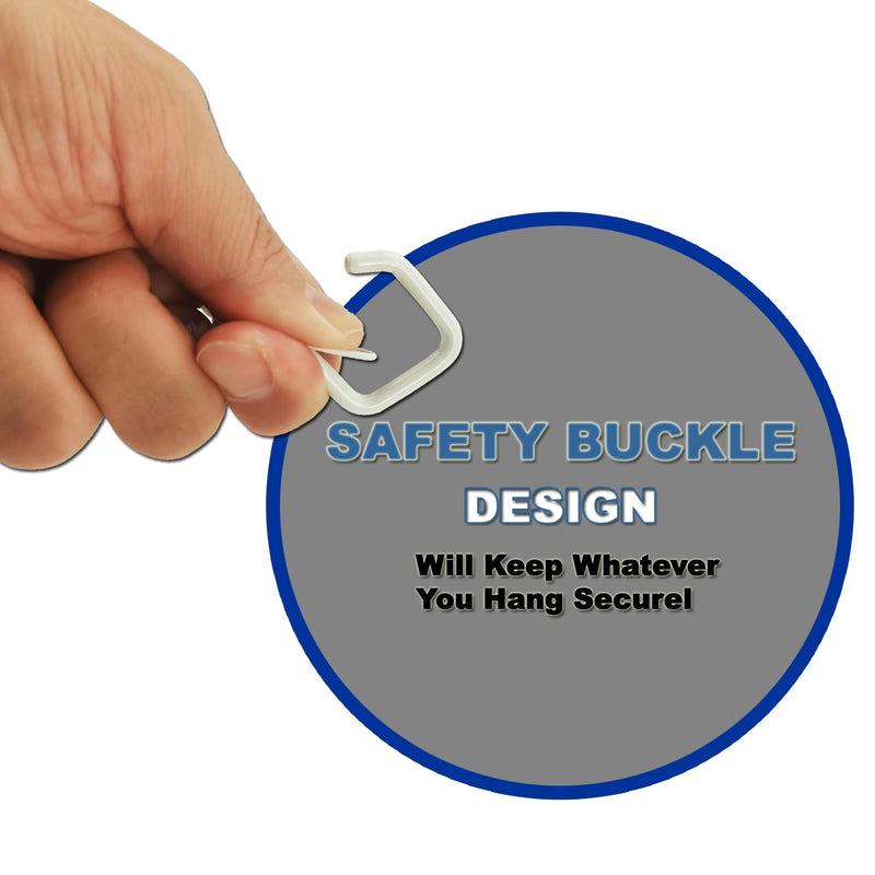 10Pack Screw in Hooks with Safety Buckle Design for Hanging String Lights, Plant, Heavy Duty Garden Lights, 2.2" (White) Diamond Hooks(WHT/ 2.2“/ 10PACK)