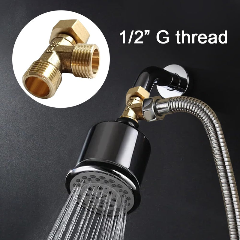 Joywayus Brass G1/2" 3 Way Diverter, Tee Shape Hose Pipr Fitting Adapter Connector, for Angle Valve Hose, Bath Shower Arm, Toilet Bidet Sprayer, Bathtub Faucet