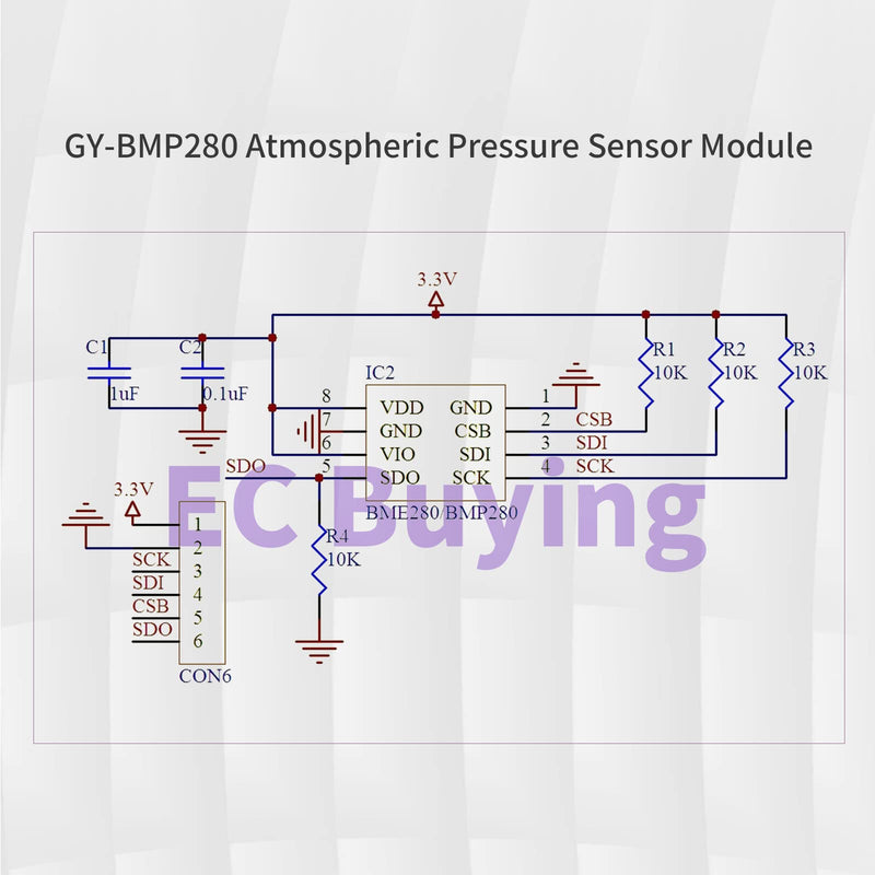 GY-BMP280 Atmospheric Pressure Sensor Module, Digital Atmospheric air Pressure Sensor High Precision BMP280 Arduino Pressure Sensor Replaces BMP180 Digital Interface IIC or SPI. (10PCS)