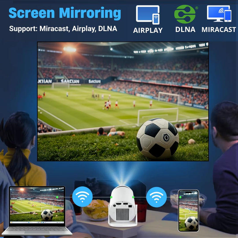 Mini Projector 4K Support, Smart Portable Projector with WiFi & Bluetooth, Android 11, Auto Keystone, 180° Rotation, Home Theater Projector for iPhone/TV Stick/Laptop (HY300 Pro+ 2025 Upgrade)