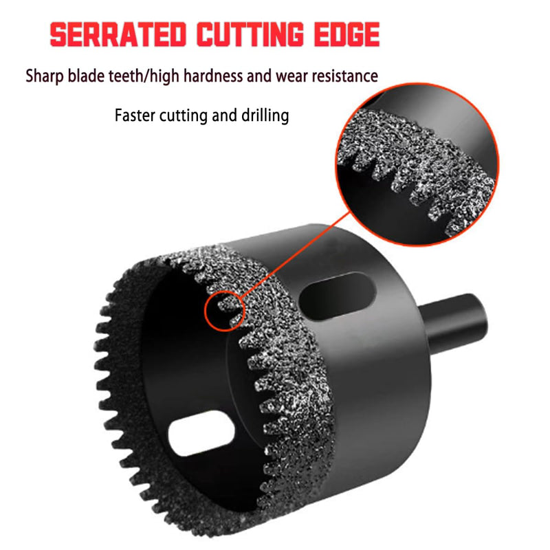 Diamond Core Drill Bits Set 1/4" to 2" Diamond Hole Saw Drill Bit for Ceramic Porcelain Tile Stone Granite Marble 10PCS 1/4~2inch