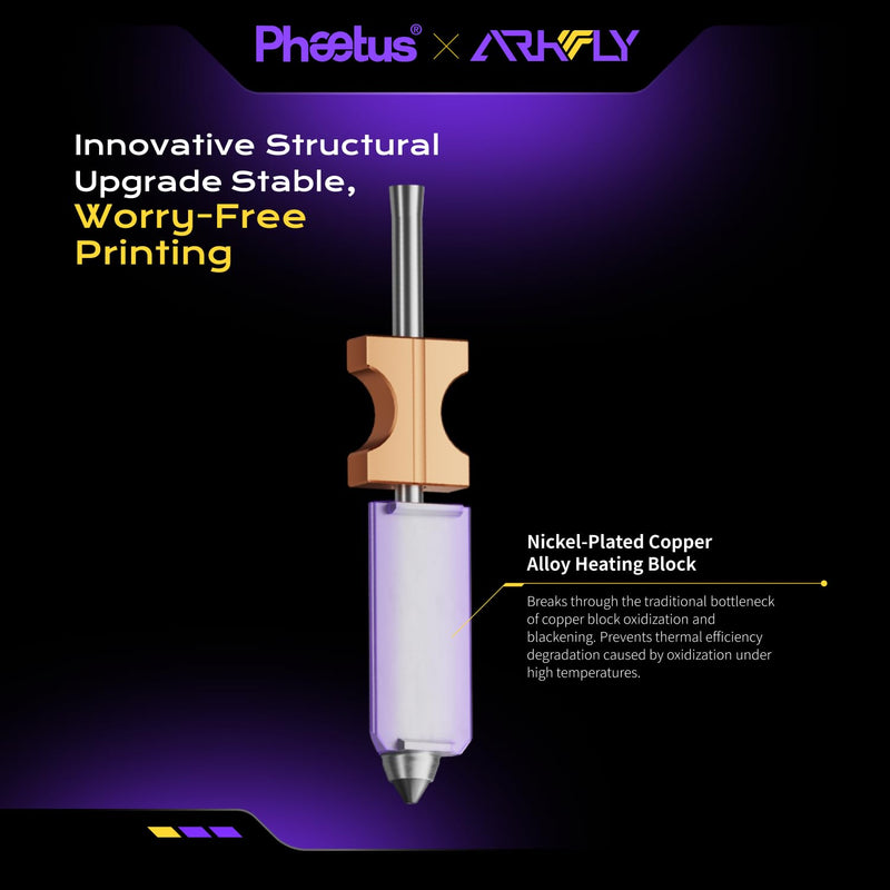 Phaetus 0.4mm SiC Kit for Flashforge Adventurer AD5X Nozzle– 7X Longer Life, One-Piece Silicon Carbide Nozzle, High Hardness HV3300 for Abrasive Filaments (PA-CF/Carbon Fiber), Extreme Durability AD5X0.4with