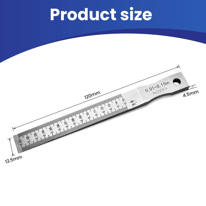 Taper Gauge Gap Welding Feeler Gauge 0.01"- 0.15" | Stainless Steel Taper Gauge | 0.001" Accuracy Gap Measurement Tool for Automotive, Construction, Ceramic