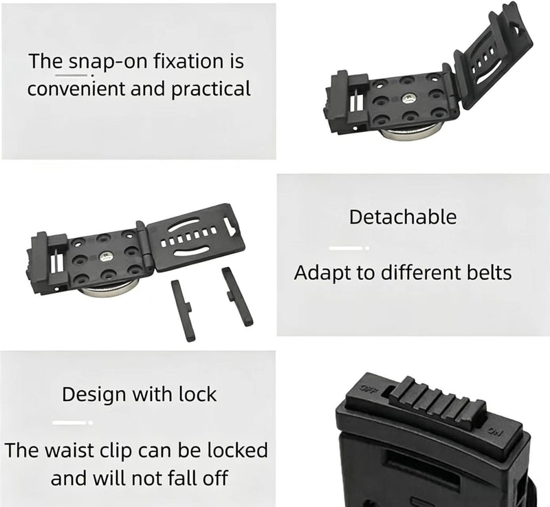 Clip-On Magnetic Belt Tool Holster for Wrench, Pliers, Screwdriver, Hammer, Drill Bits & Sockets Silver,Silver