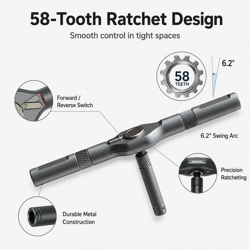 42 in 1 Magnetic Ratcheting T Handle Screwdriver Set with Storage Case | Storage Case, Home, Computer, Furniture, Bicycle Screwdriver Set（42 in 1)