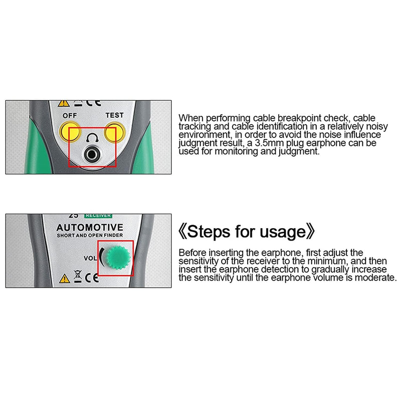 Automotive Short and Open Finder Circuit Tester, Car Circuit Breaker Finder DC 6-24V Wire Tracer Electrical Adjustable Short Detector Diagnostic Test Tool with Power Probe for Vehicle Repair