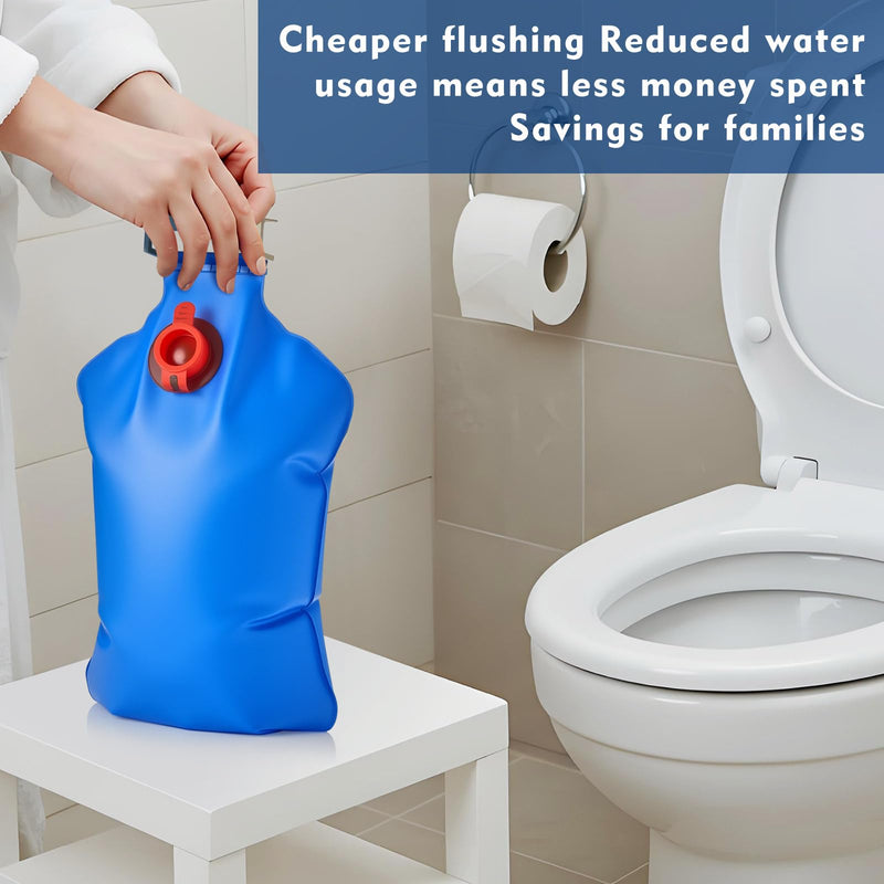 Honeydak 6 Pack Toilet Tank Insert, Water-saving Device, 2.3l Blue Toilet Water Saving Storage Flush Replacement, Brick and Bottle Alternative,for Less Efficient Older Toilets Bathroom Save with Water