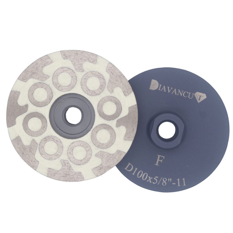 Fine Grit 4 Inch Diamond Resin Filled Grinding Wheel for Granite Marble Engineered Stone Quartz and Tile 16 Segmented Diamond Resin Grinding Cup Wheel with 5/8"-11 Thread Fine