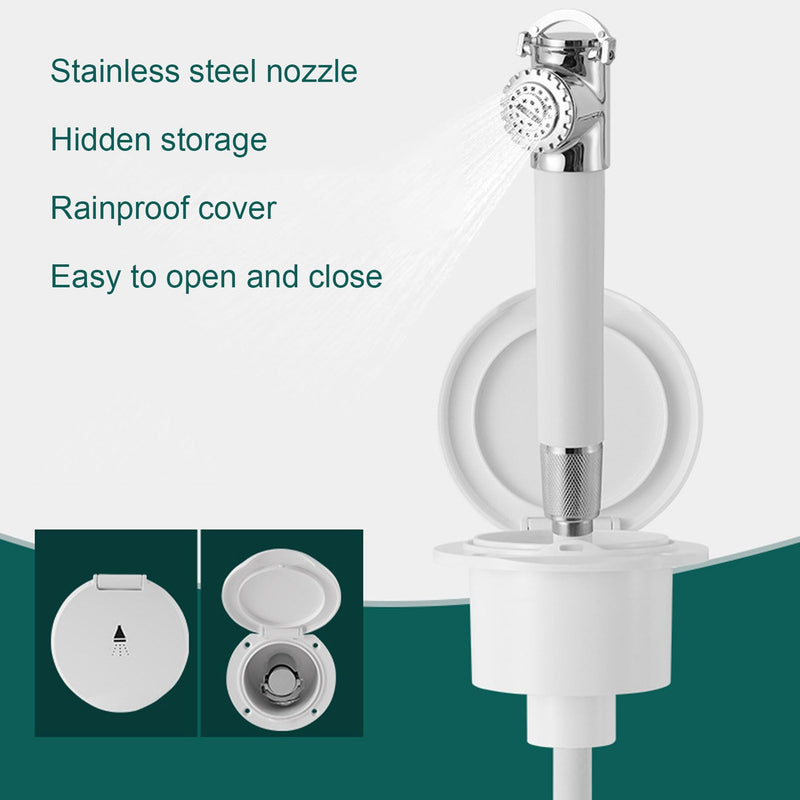 Srliya Recessed Shower Head Portable Mini Boat Shower Head Hand Pressed 316 Stainless Steel PVC Shower Head Sprayer for RV Yacht Motorhomes 4M/ 13.1ft Water Pipe