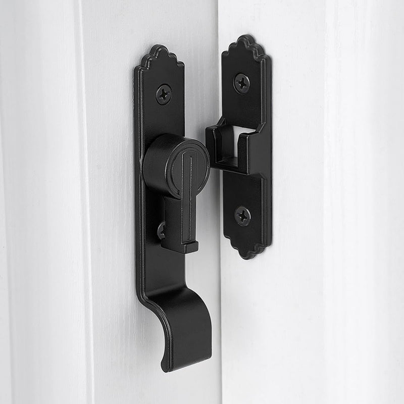 3 Packs 90 Degree Black Barn Door Locks and Latches,Flip Sliding Barn Door Latch with Handle,Heavy Door Latches,Door Security Latch Lock for Cabinets,Bathroom,Garden,Closet Door,Window,Garage 3