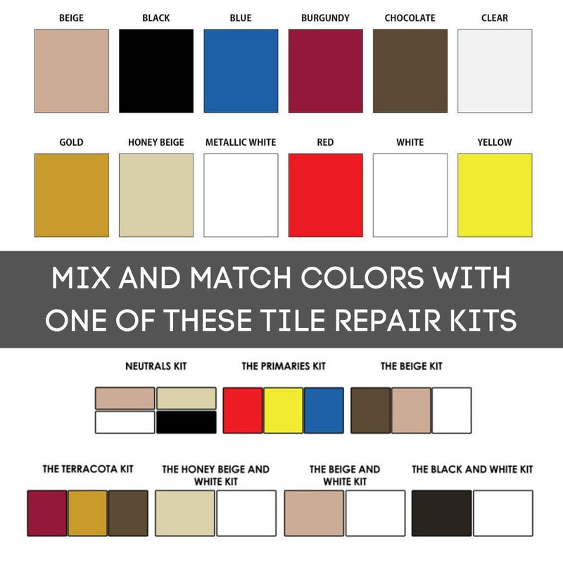MagicEzy Tile RepairEzy (Honey Beige) Ceramic Tile Repair Kit - Cracked Chipped Bathroom Floor Tiles Honey Beige