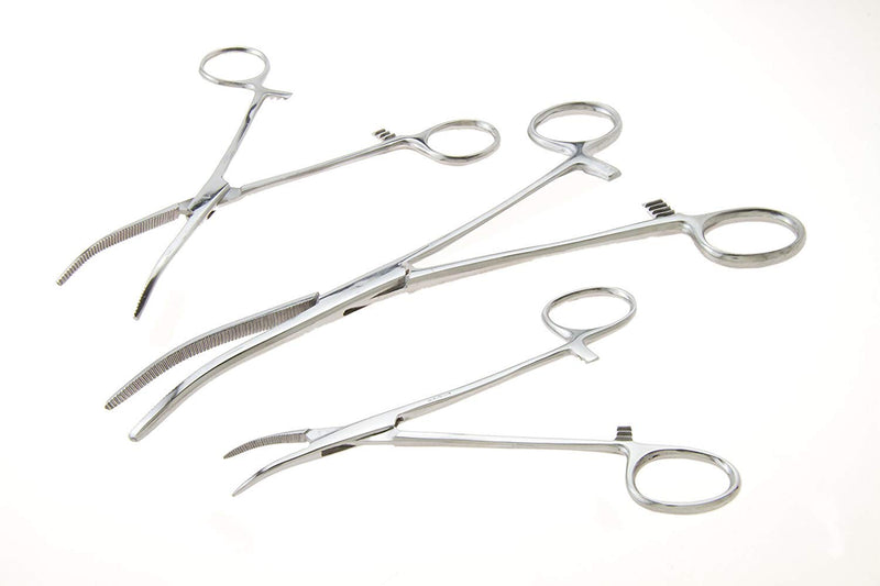Apical 6-Piece Hemostat Forceps Set - Stainless Steel Straight & Curved Clamps, 6 Piece Multi-Purpose Locking Forceps for Fishing, Crafts, Medical, and Hobby Use (8", 6.25" and 5") - NewNest Australia