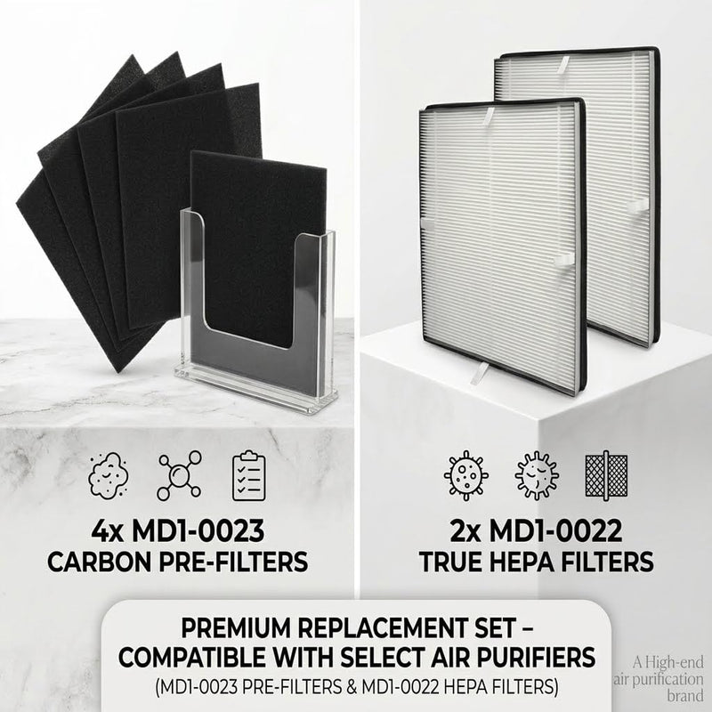 MD1-0022 H13 True Hepa Filter for Vornado Air Purifiers Part # MD1-0022 2 Hepa 4 Carbon