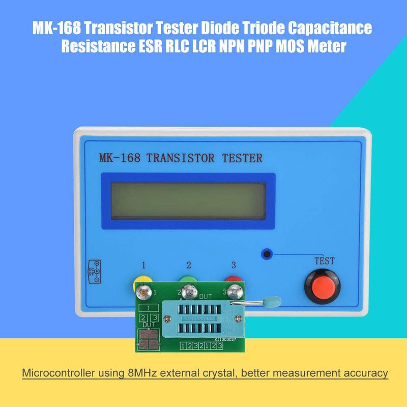 Mk-168 Transistor Tester-ESR Meter MK-168 Transistor Tester Diode Triode Capacitance Proof ESR RLC LCR NPN PNP MOS Meter