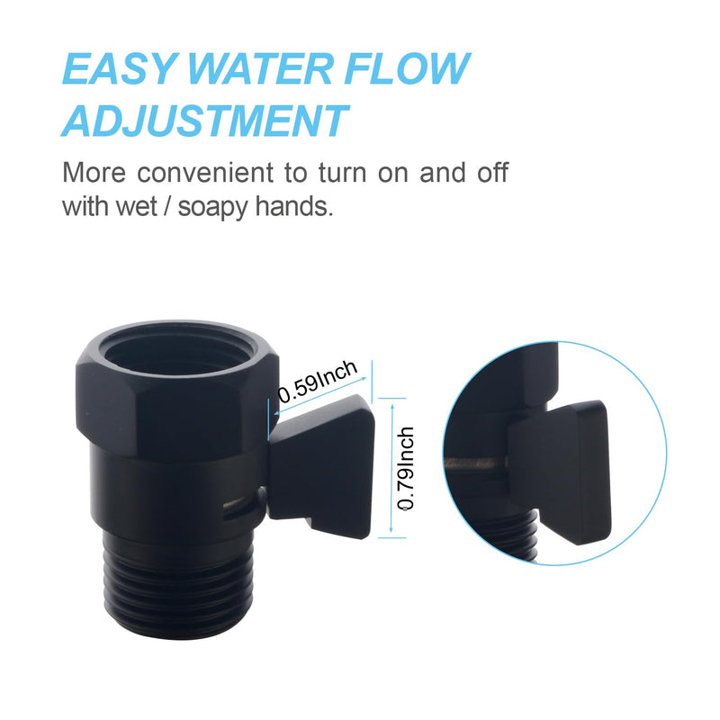 AZOS Brass Shut Off Valve, Water Flow Control Valve, Shower Head Shut Off Valve, Water Flow Control Valves G1/2 Pressure Regulator, Water Pressure Regulator in Black - NewNest Australia
