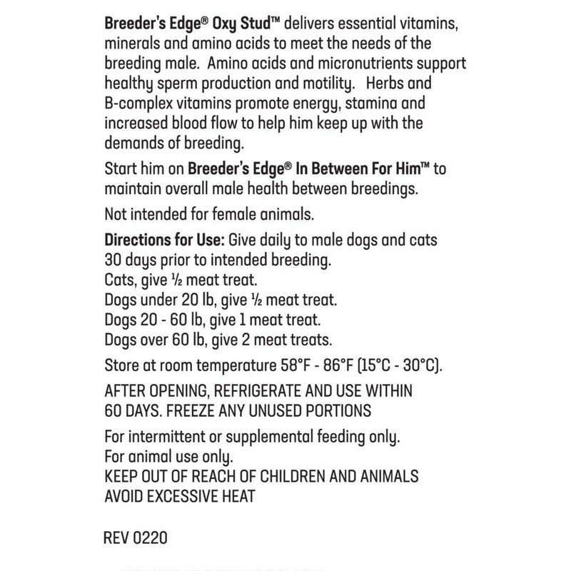Breeder's Edge Oxy Stud- Male Performance Supplement- 30ct Meat Treats - PawsPlanet Australia