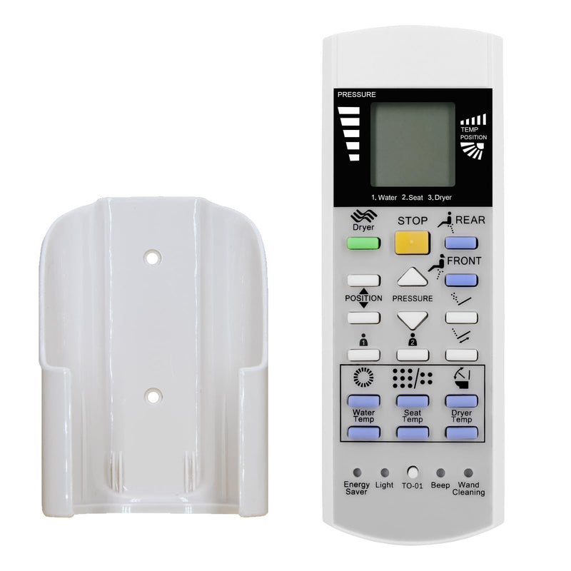 TOTO Replacement Remote Control for Washlet Bidet Toilet Seat SW3084#01, SW3084#12, SW3083#01, SW3083, SW3046#01, SW3046, S500E, S550E, SW3056#01 with Mounting Bracket