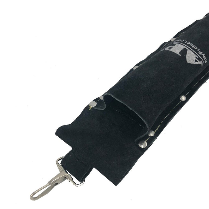 Welding Rod Bag, AllyProtect Split Cowhide Leather Electrode Pouch Flame Resistance Welding Rod Holder/Electrode Holder/Welding Rod Storage Container（Black) Black