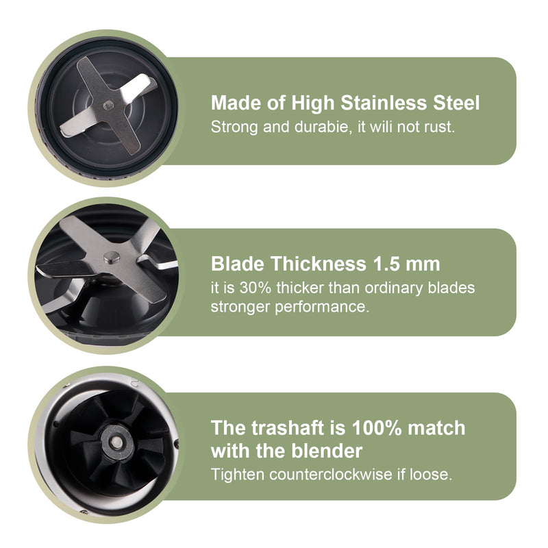 2-pack Blender Replacement Blade Compatible with NutriBullet Replacement parts 900w/600w