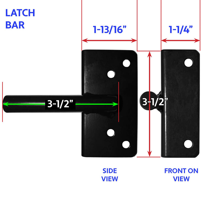 Jake Sales - Stainless Steel Gate Latch Black (for Vinyl, Wood, PVC etc Fencing) Fence Gate Latch w/Mount Hardware - Gate Latches has a 90 Degree Bracket for a Positive Latch to Gate Connection Black Ext SS Each